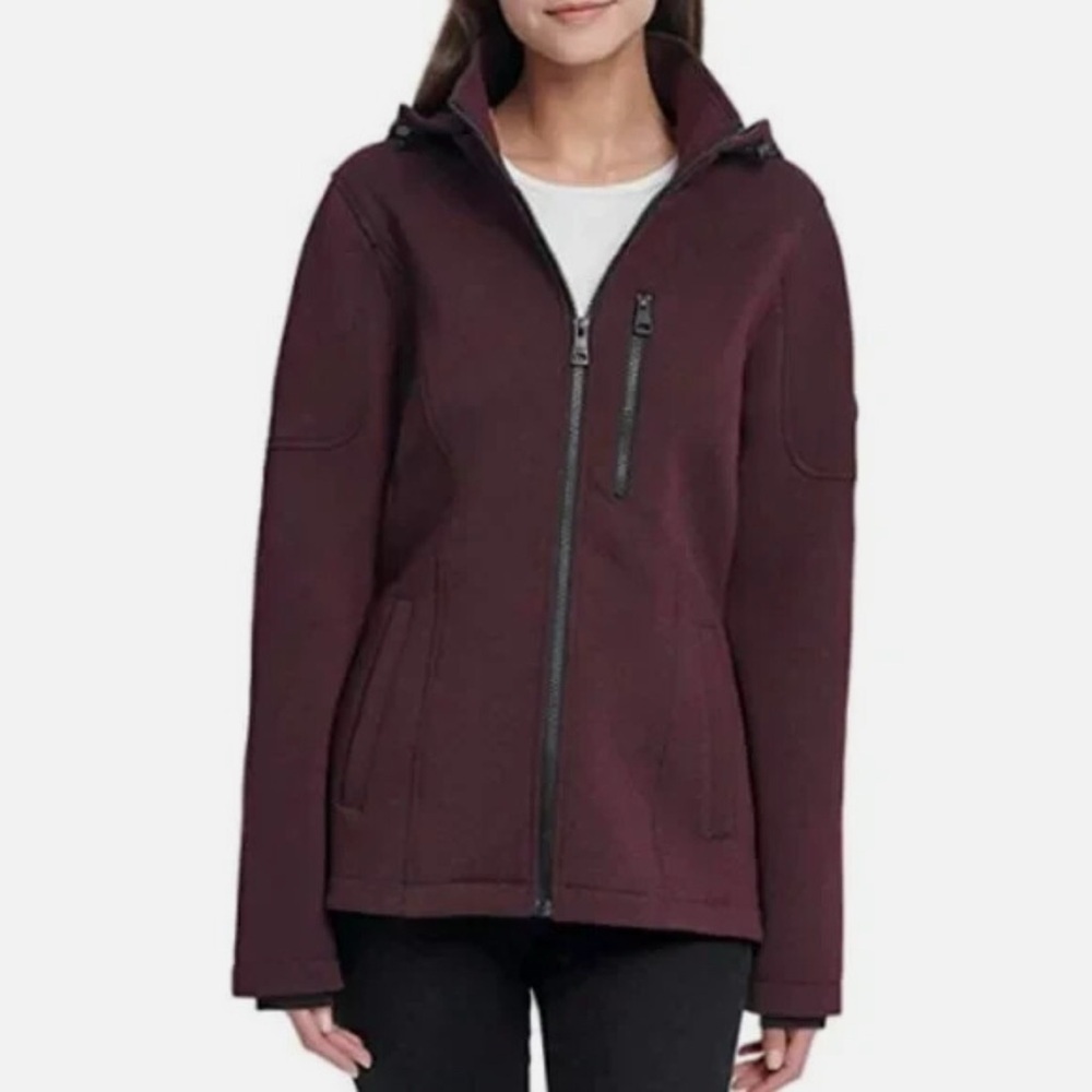 NWT Andrew Marc Soft Shell Full Zip Detachable Hood Full Zip Jacket Size L